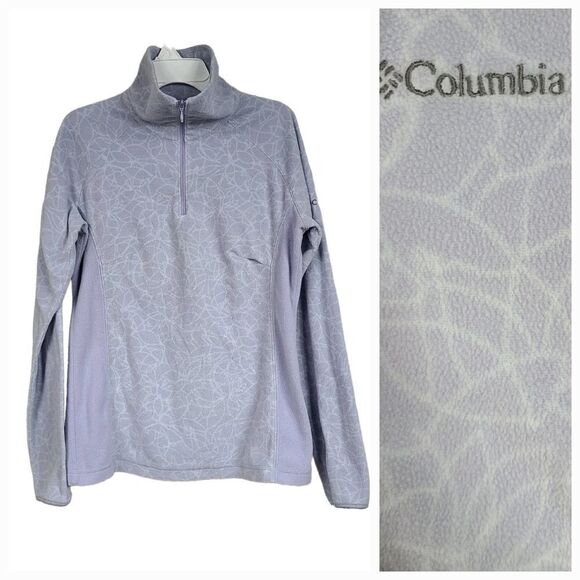 Columbia Arctic Air Printed Half Zip Lilac Fleece Pullover Sweatshirt Women's SM - Picture 1 of 11